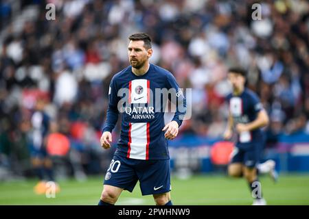 Leo Lionel Messi during the Ligue 1 Uber Eats football match between FC Lorient and Paris Saint Germain (PSG) on April 30, 2023 at Parc des Princes stadium in Paris, France. Photo by Victor Joly/ABACAPRESS.COM Stock Photo