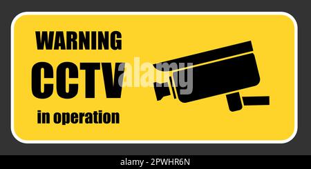 Premium Vector | Warning cctv in operation, sticker label