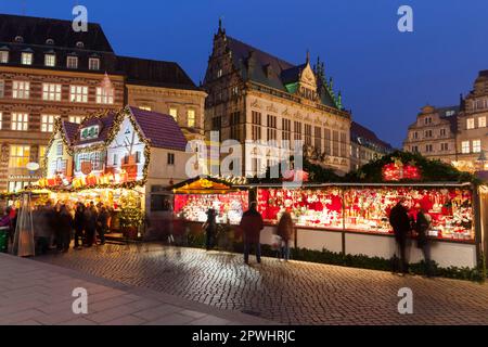Christmas Market, Market Square, Bremen, Germany Stock Photo