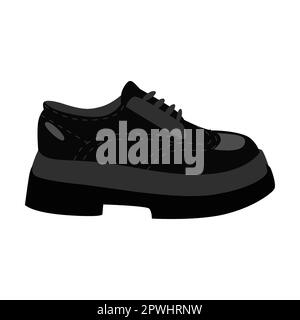 Female massive shoes flat vector illustration. Summer, autumn and winter foot wear for women isolated on white background Stock Vector