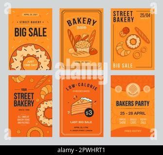 Bakery banner design set, vector illustration Stock Vector Image & Art ...