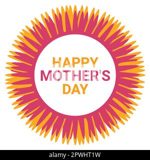 Happy Mother's Day card on white background. Vector Illustration. Stock Vector