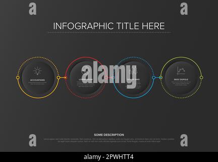 Progress schema template with four circle steps Stock Vector Image ...