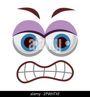 Expression Of Shock And Horror Cartoon Face Vector Illustration. Cute,  Funny, Angry, Happy, Smiling Comic Faces With Eyes And Mouth Royalty Free  SVG, Cliparts, Vectors, and Stock Illustration. Image 194612164.