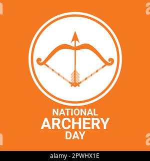 National Archery Day. Vector illustration. Design for banner, poster or print. Stock Vector