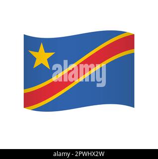Democratic Republic of the Congo flag - isometric 3D cube isolated on ...