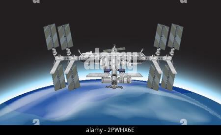 International Space Station (ISS) in Space illustration Stock Vector ...