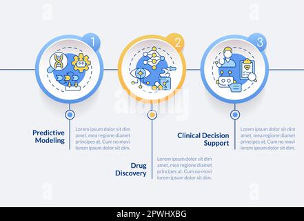 AI and ML in precision medicine circle infographic template Stock Vector