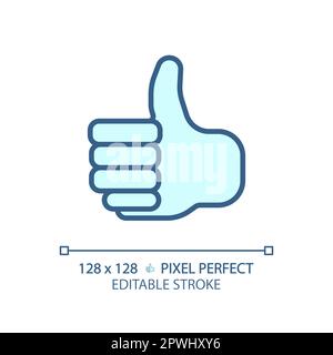 Thumb up pixel perfect RGB color icon Stock Vector