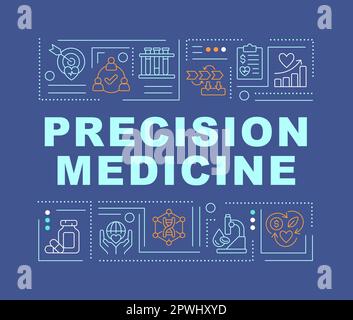 Precision medicine word concepts dark blue banner Stock Vector