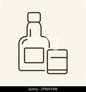 Whiskey line icon Stock Vector