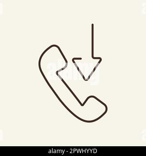 Incoming call line icon Stock Vector