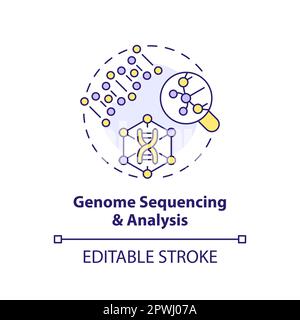 Genome sequencing and analysis concept icon Stock Vector