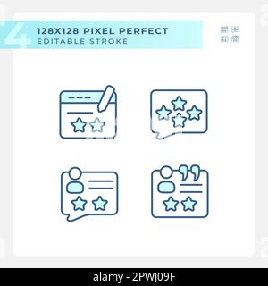 Leave comments with feedbacks pixel perfect RGB color icons set Stock Vector