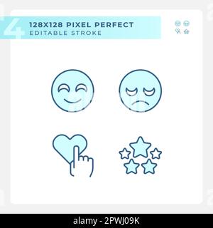 User feedback about service pixel perfect RGB color icons set Stock Vector