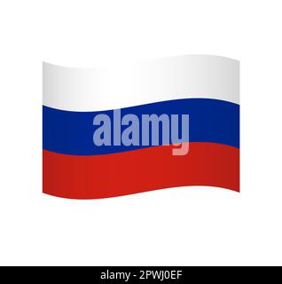 Russia flag - simple wavy vector icon with shading. Stock Vector