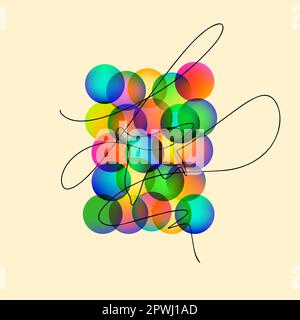 Colorful Circles with Line Stock Vector