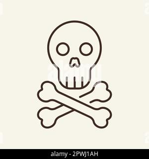 Skull and crossbones line icon Stock Vector