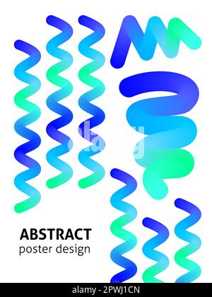Modern Blue Green Poster Stock Vector