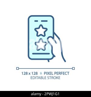 Mobile rating pixel perfect RGB color icon Stock Vector