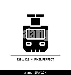 Suspended monorail pixel perfect black glyph icon Stock Vector