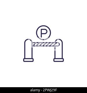 Parking gate icon, line vector Stock Vector