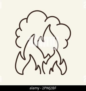 Wildfire line icon Stock Vector