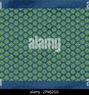 Textile graphic pattern flowers and geomatrical shapes and leafs Stock Vector
