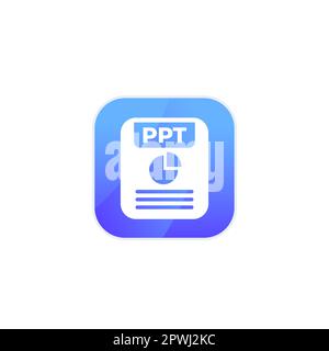 PPT file icon for apps, presentation and slides Stock Vector