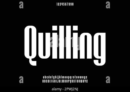 Creative unique condense display font vector Stock Vector