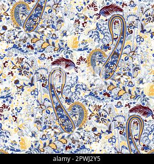Textile graphic pattern flowers and geomatrical shapes and leafs Stock Vector