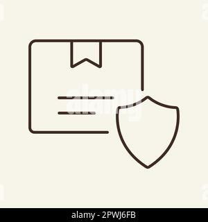 Security of delivery line icon Stock Vector