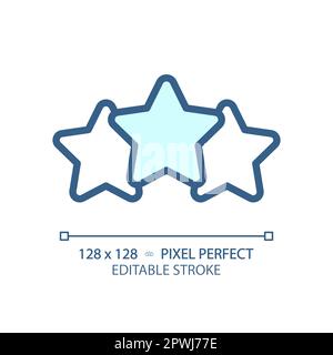 Three stars pixel perfect RGB color icon Stock Vector