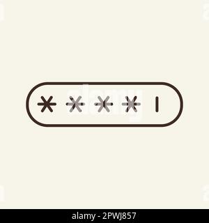 Four asterisks line icon Stock Vector