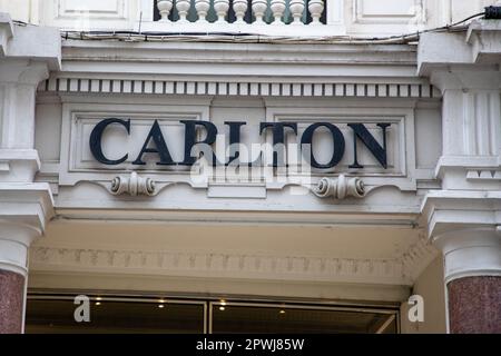 lyon , Aura France - 04 24 2023 :  Hotel Carlton text logo and brand sign on facade hostel luxe entrance in city center lyon in France Stock Photo