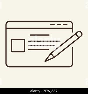 Website editor line icon Stock Vector
