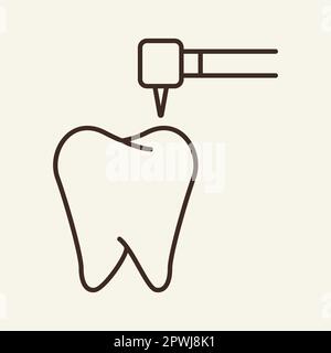 Caries line icon Stock Vector