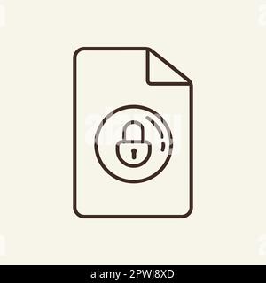 Paper with closed padlock Stock Vector