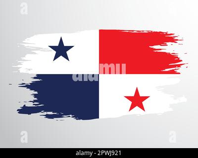 Vector flag of the state of Panama painted with a brush Stock Vector