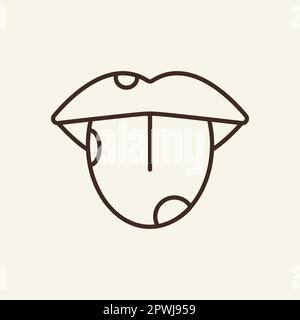 Stomatitis line icon Stock Vector