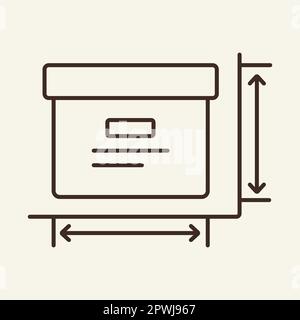 Box dimensions line icon Stock Vector