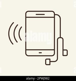 Radio advertising line icon Stock Vector