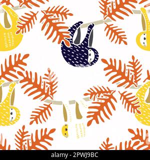 Leaf on white backgorund pattern for ladies suits designs Stock Vector