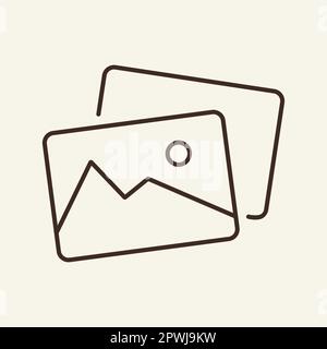 Pictures line icon Stock Vector