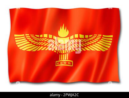 Syriac-Aramaic People ethnic flag. 3D illustration Stock Photo