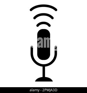 Microphone audio icon muted microphone vector icon isolated on white background. retro Stock Vector