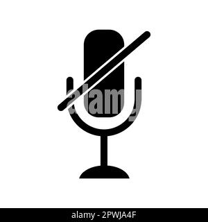 Microphone audio muted microphone vector icon isolated on white background. retro microphone Stock Vector