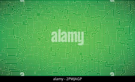 Microcircuits on a green background Stock Vector