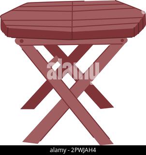 furniture folding table cartoon. equipment comfor, metal empty furniture folding table sign. isolated symbol vector illustration Stock Vector