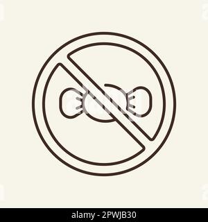 No sweets line icon Stock Vector